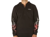 Phobia Archive Black Zip Hoodie With Red And Gret Light On Sleeves man