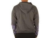 Phobia Archive Grey Zip Hoodie With Purple Lightning On Sleeves man PH00027PU