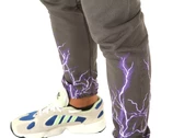 Phobia Archive Grey Pants With Purple Lightning man PH00034PU