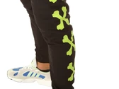 Phobia Archive Black Pants With Green Cross Bones man PH00073