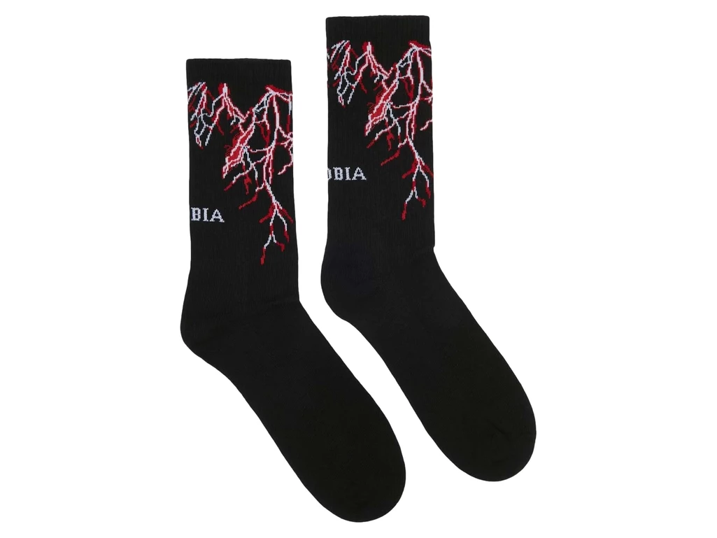 Phobia Archive Black Socks Red Lightning hombre PHA00057CZ 