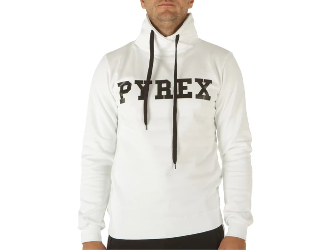 Pyrex Maglia Uomo In Felpa Con Collo Intrecciato Bianco uomo 