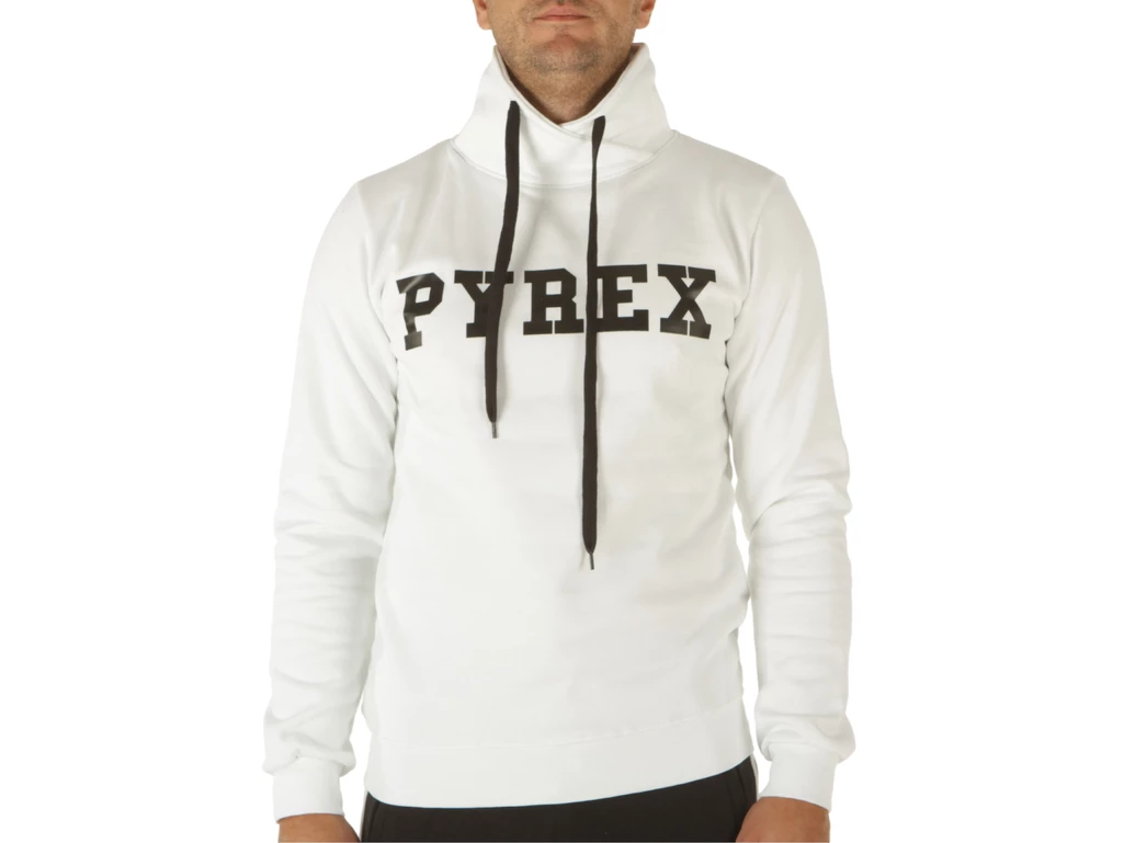 Pyrex Maglia Uomo In Felpa Con Collo Intrecciato Bianco man 21IPB40350 BIA