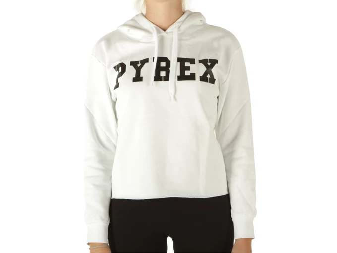 Pyrex Maglia Cappuccio Corta Donna In Felpa Bianco woman 21IPB42507 BIA