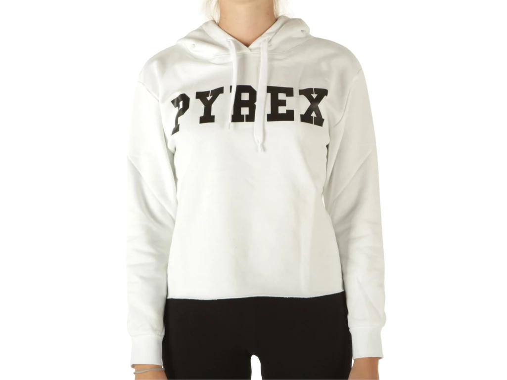 Pyrex Maglia Cappuccio Corta Donna In Felpa Bianco woman 21IPB42507 BIA