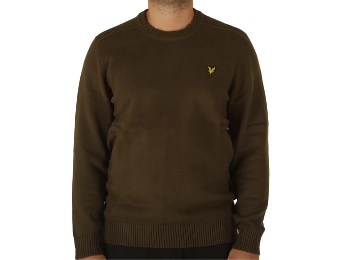 Lyle & Scott Shoulder detail Crew Neck Jumper Olive man KN1925V W485