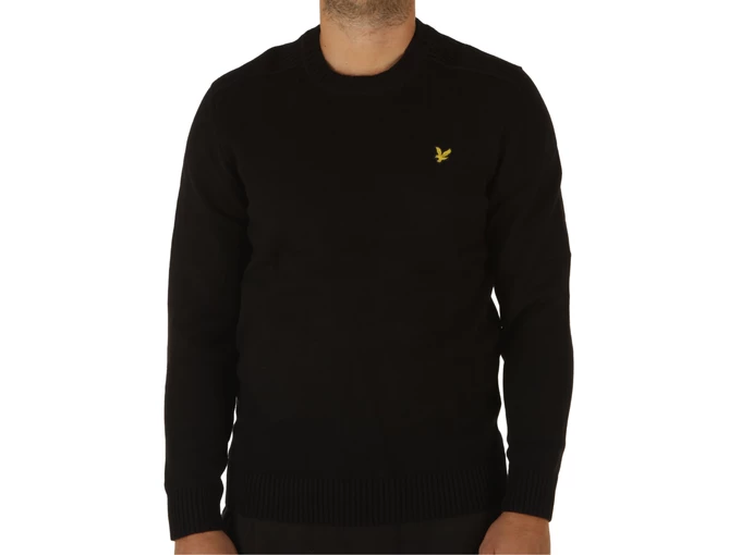 Lyle & Scott Shoulder Detail Crew Neck Jumper Jet Black man KN1925V Z865