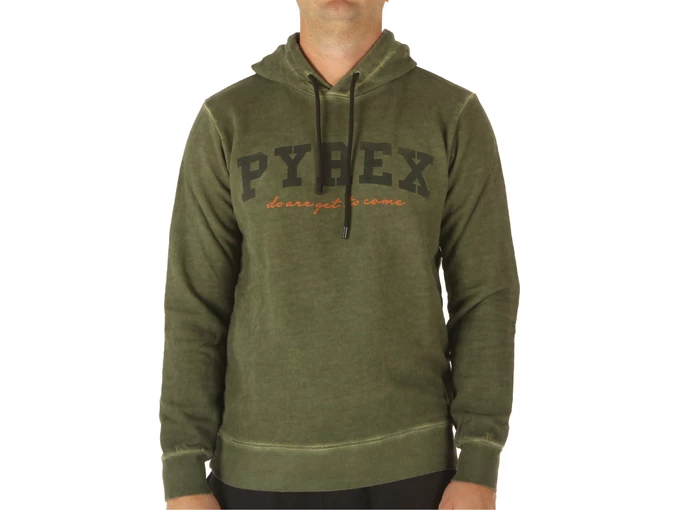 Pyrex Maglia Uomo In Felpa Con Cappuccio Tinto Freddo Verde