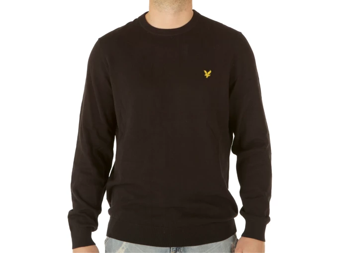 Lyle & Scott Crew Neck Cotton Jumper Jet Black homme KN821V Z865